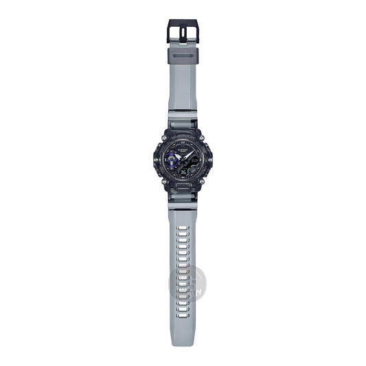 CASIO GA-2200SKL-8AER G-Shock 樹脂錶帶 200米防水 - 煙灰色樹脂錶帶,完整側面圖