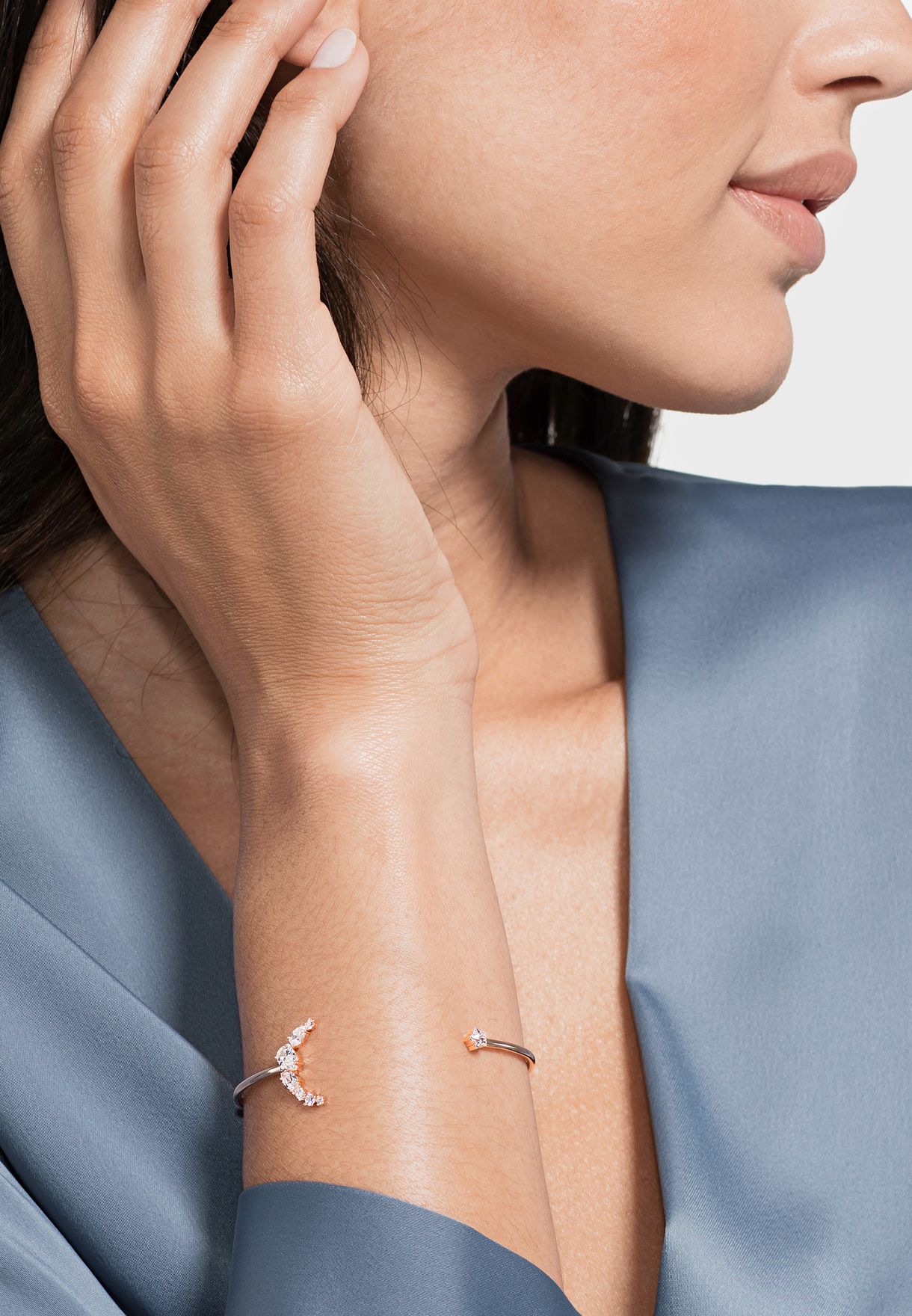 SWAROVSKI Penelope Cruz Moonsun Cuff - White & Rose-gold Tone Plated #5486353
