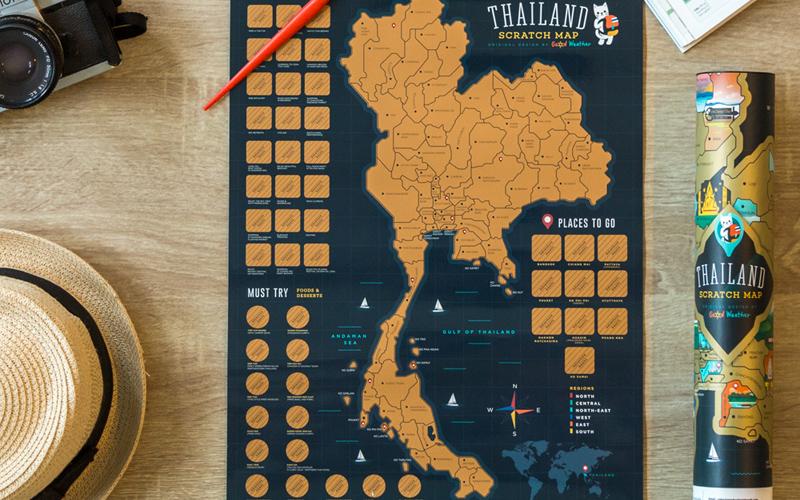 thailand scratch travel map 泰國刮刮地圖 刮刮樂 travel to thailand unboxing tour