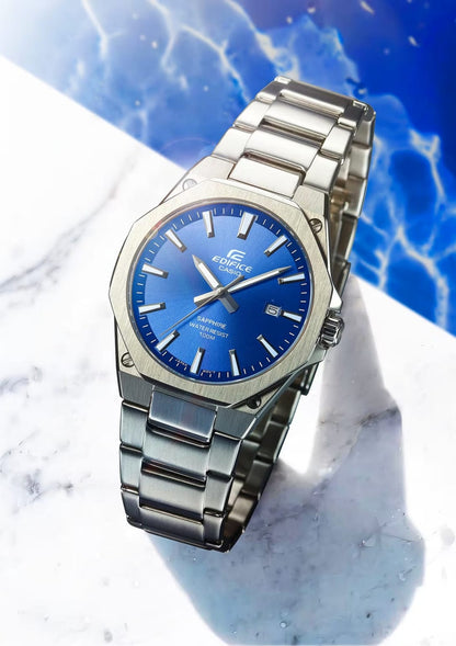 Casio Edifice 藍色錶面藍寶石水晶不鏽鋼纖薄手錶 EFR-S108D-2AVUEF - detail photo 5
