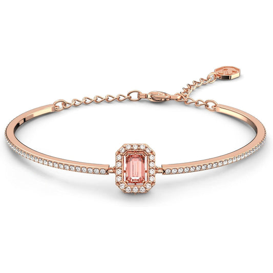 SWAROVSKI 5620555 Una 手鐲 八角形切割 密鑲 粉紅色 玫瑰金色調鍍層
