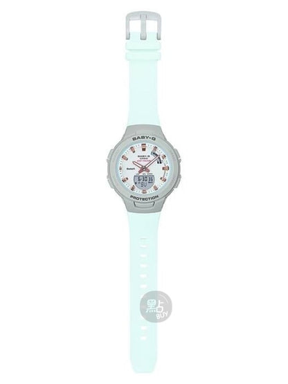 CASIO BSA-B100MC-8AER BABY-G - 全身圖，展示薄荷綠錶帶
