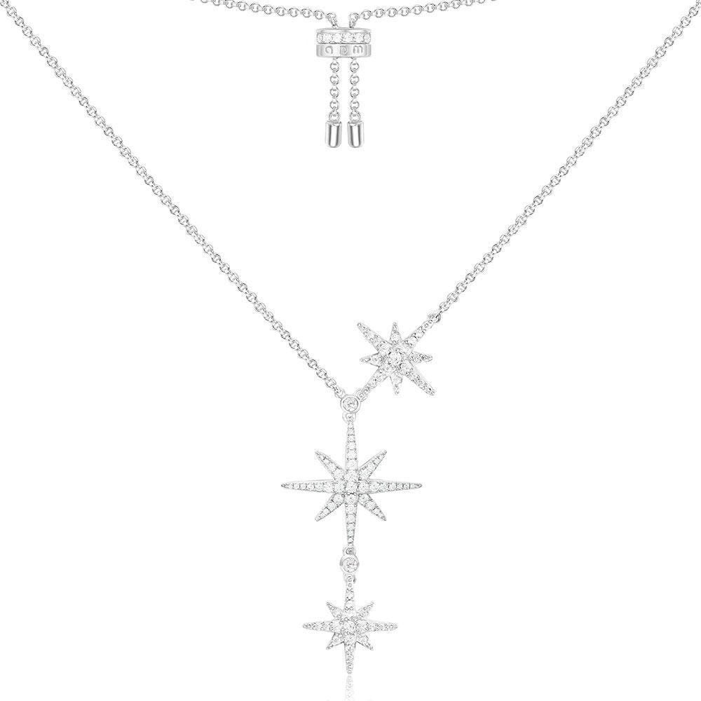 APM Triple Météorites Adjustable Necklace - 銀色 #AC3350OX