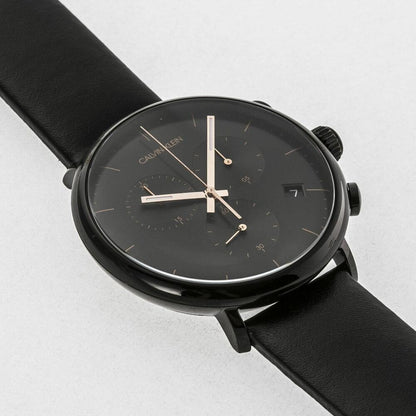 NEW Calvin Klein High Noon Leather Ladies Watches - Black K8M274CB 全新Calvin Klein High Noon系列皮革女士手錶 - 黑色 K8M274CB