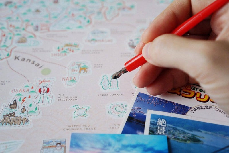 Japan Scratch Travel Map - Travel to Japan decoration stationery日本旅行刮刮地圖（內附刮刮片） photo