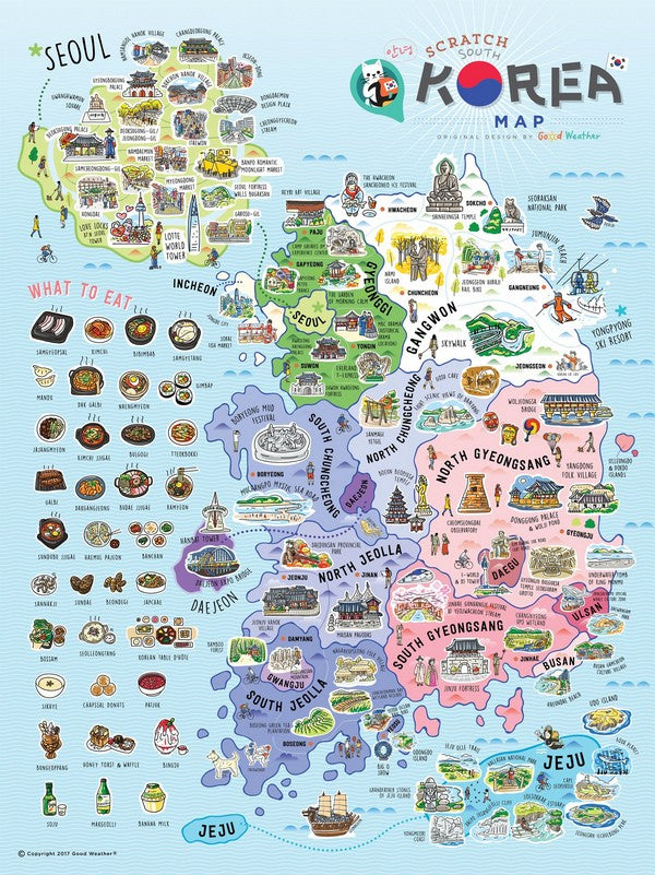 Korea Scratch Travel Map poster decoration- Travel to Korea 韓國旅行刮刮地圖（內附刮刮片）after