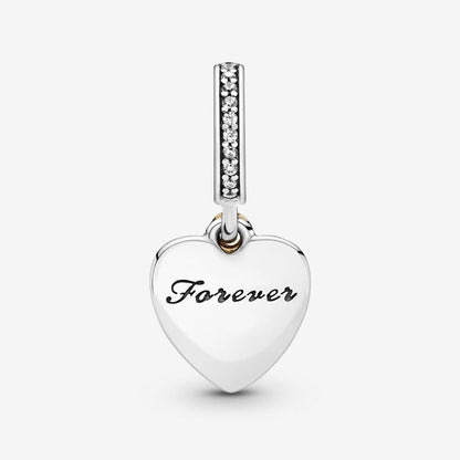 Pandora I Love You Forever Heart Dangle Charm #792042CZ