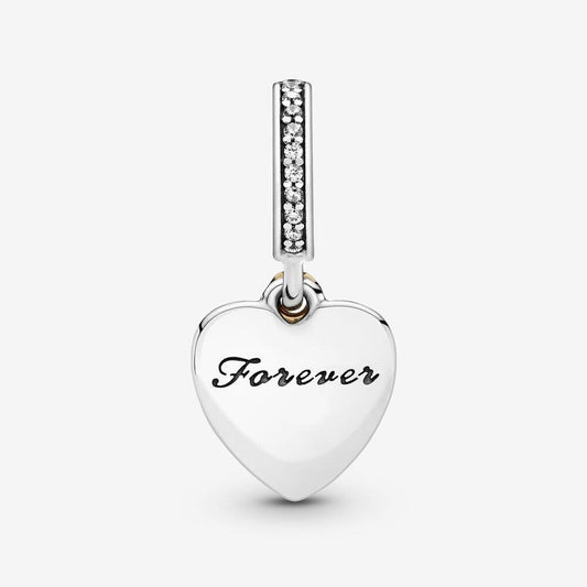 Pandora I Love You Forever Heart Dangle Charm #792042CZ