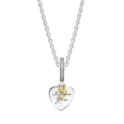 Pandora I Love You Forever Heart Dangle Charm #792042CZ