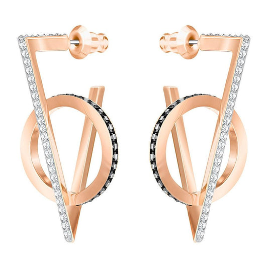 SWAROVSKI Hero Triangle Pierced Earrings - Gray - Rose Gold Plating #5354757