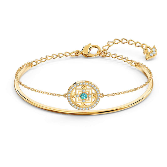 SWAROVSKI Symbolic Mandala Bangle - Green & Gold-tone plated #5521493