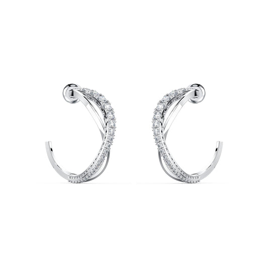 SWAROVSKI Twist Hoop Earrings - White #5563908