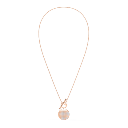 SWAROVSKI Ginger T Bar Necklace - White & Rose Gold Tone Plated #5567529